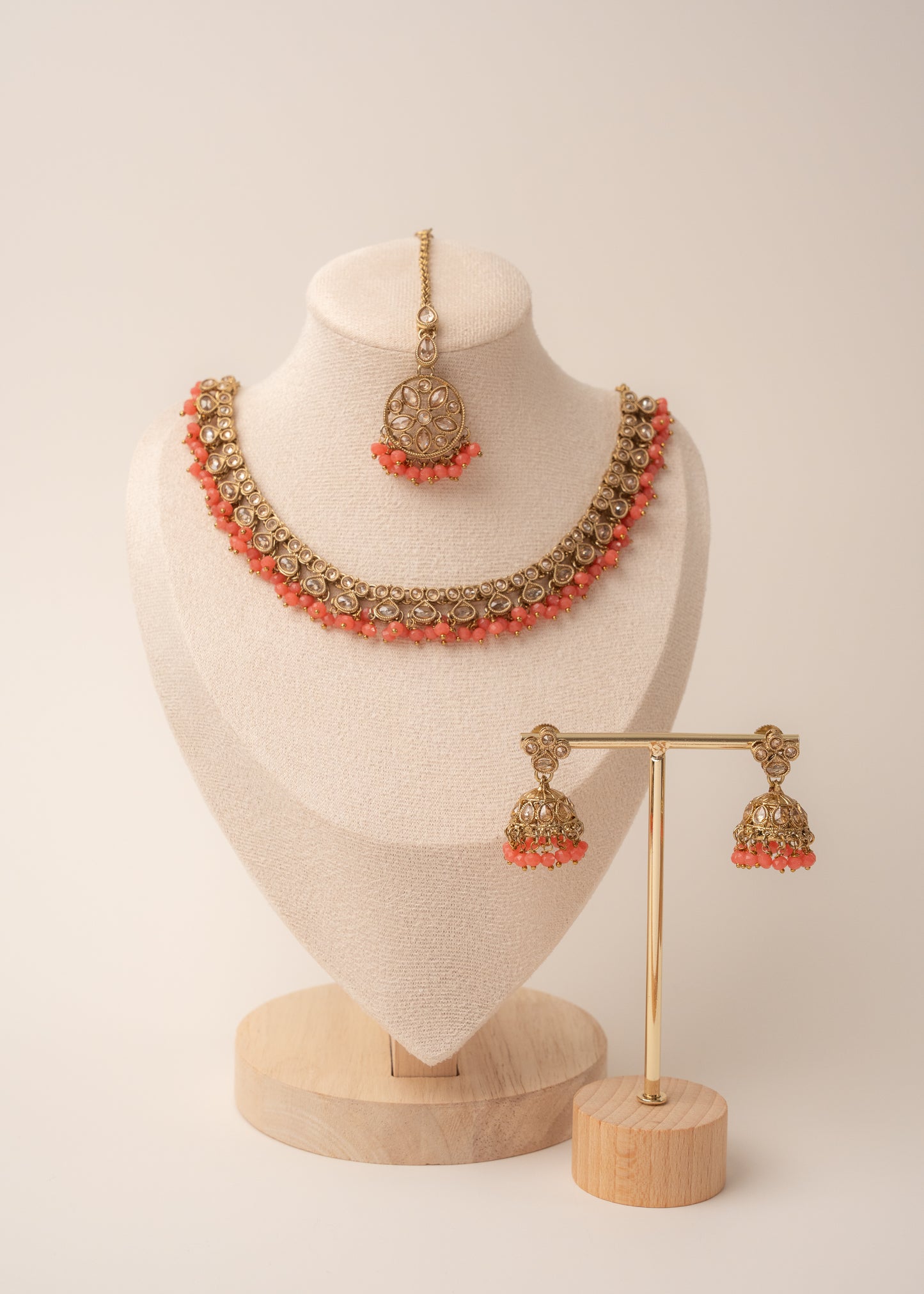 Crimson Glow Kundan Necklace Set