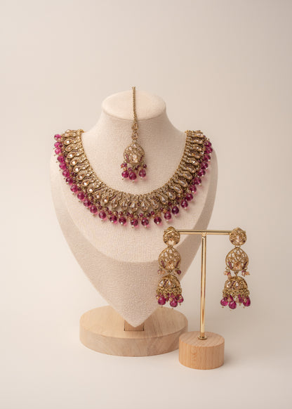 Roseberry Charm Kundan Necklace Set