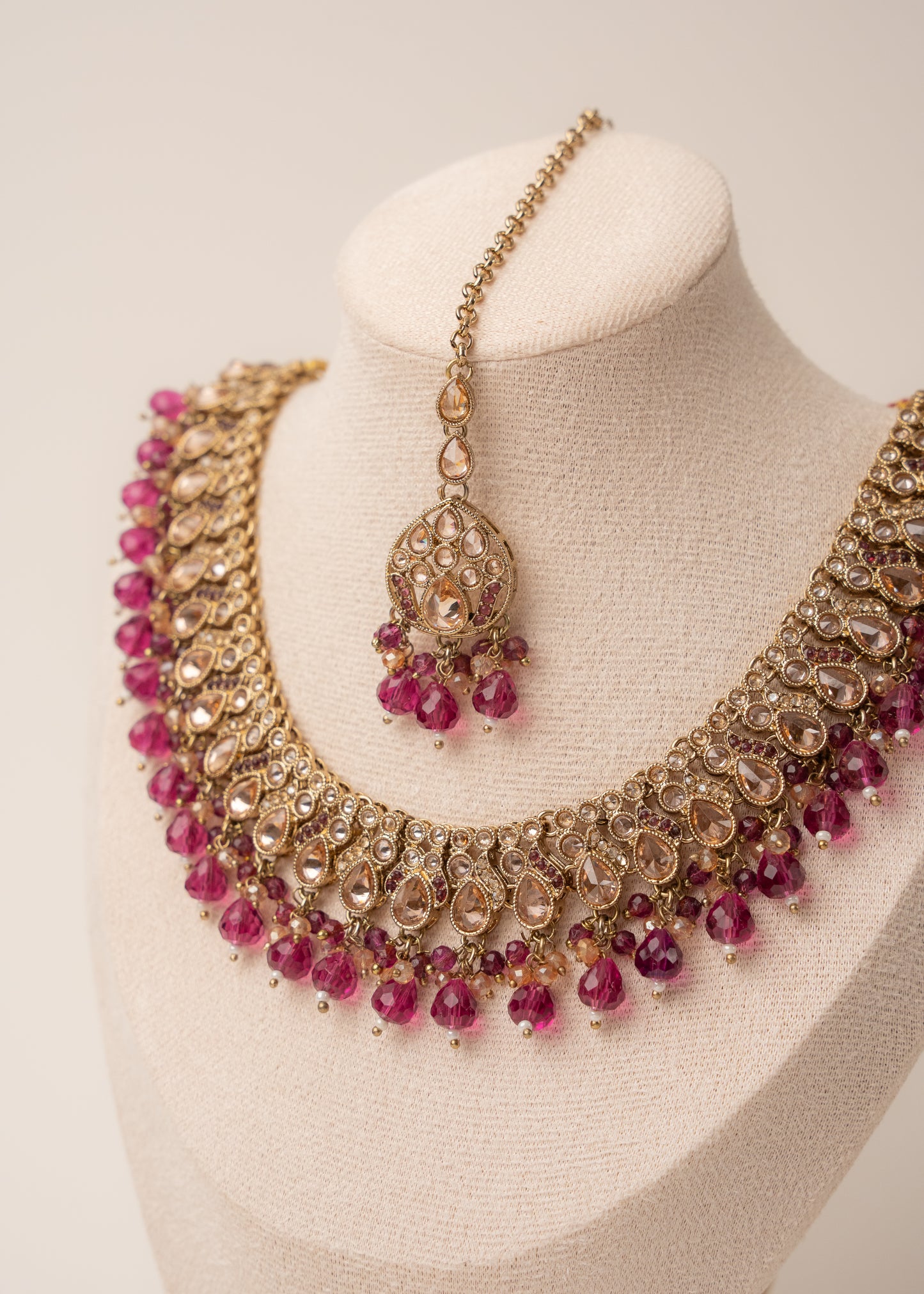 Roseberry Charm Kundan Necklace Set