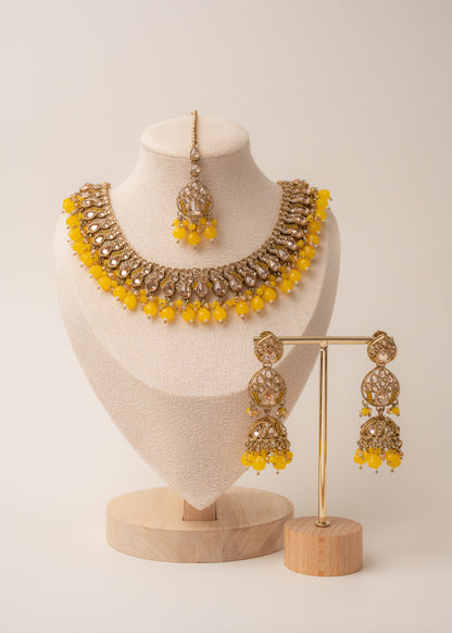 Sunshine Glow Kundan Necklace Set