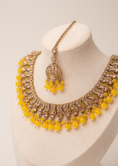 Sunshine Glow Kundan Necklace Set