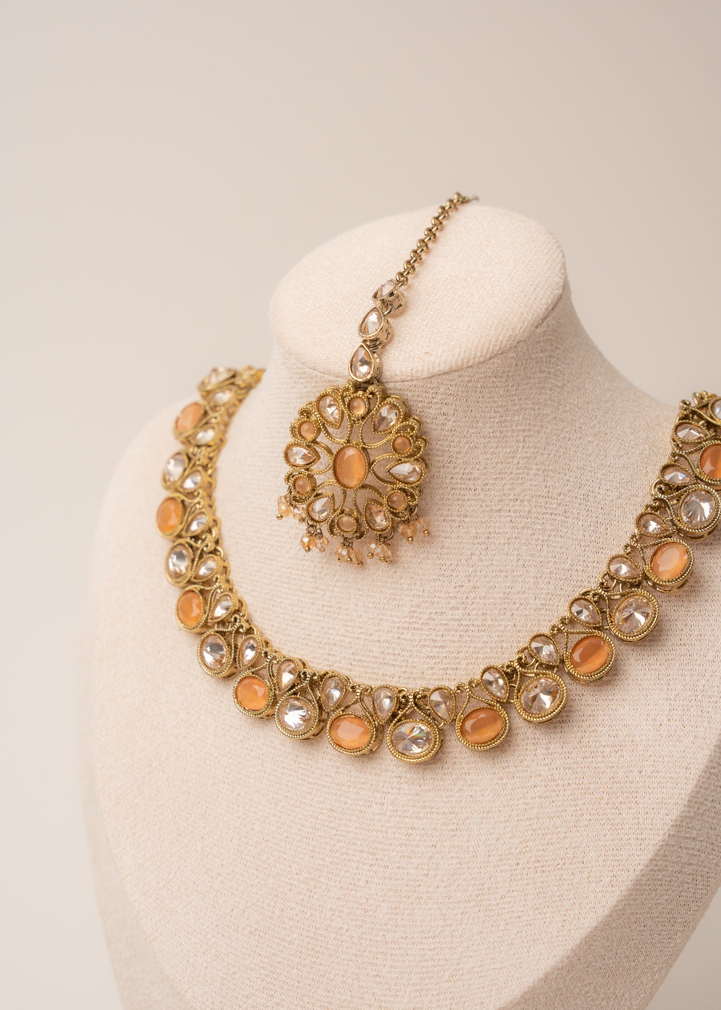 Royal Amber Kundan Necklace Set