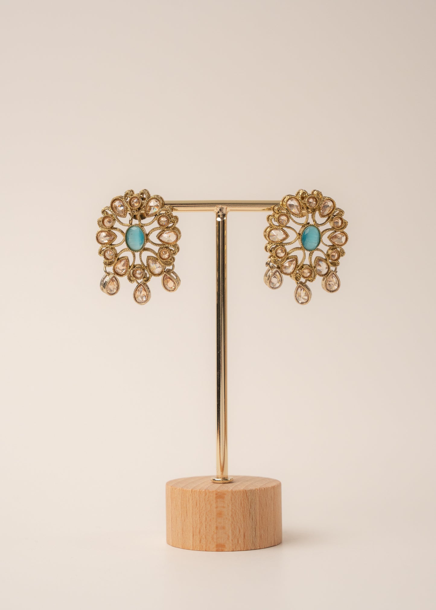 Aqua Glow Kundan Necklace Set