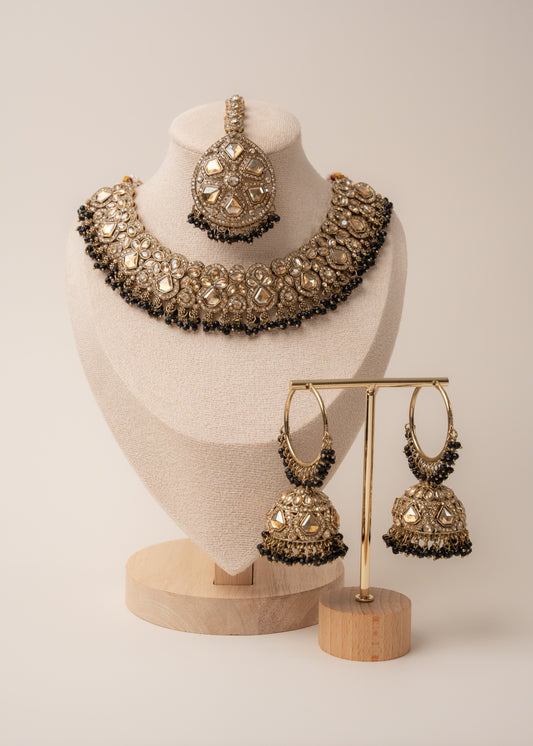 Black Antique Bronze Statement Necklace Set