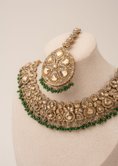 Emerald Royale Kundan Necklace Set