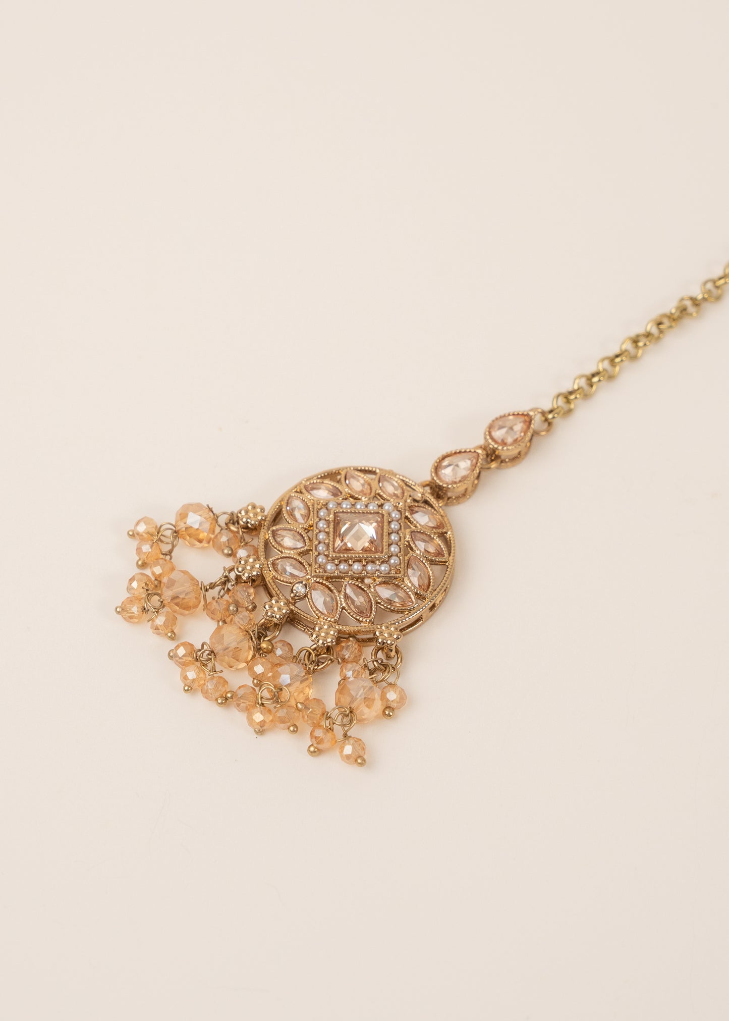 Champagne Pearl Droplet Choker Set
