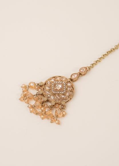 Champagne Pearl Droplet Choker Set