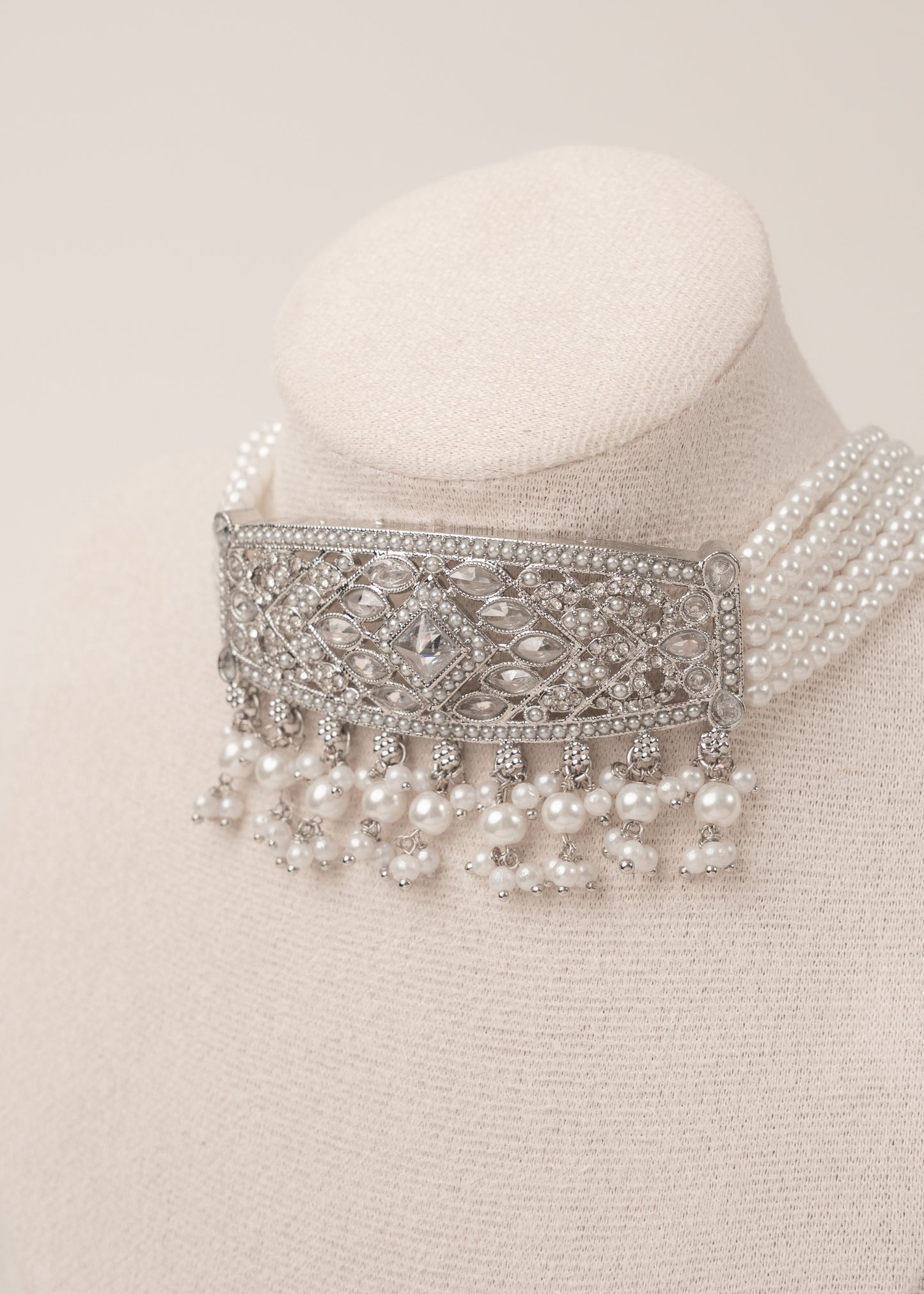 Silver Frost Crystal Choker Set