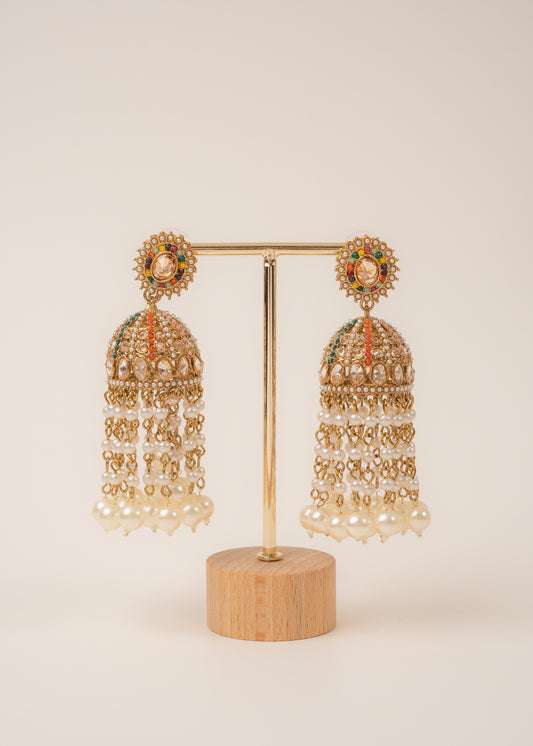 Golden Regal Jhumka Earrings