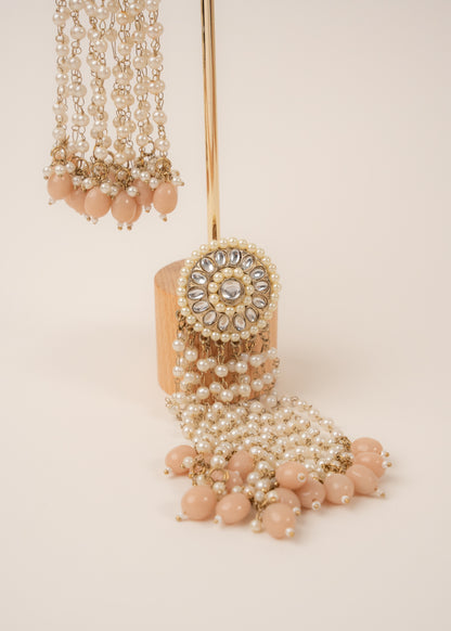 Rose Pearl Tassel Earrings