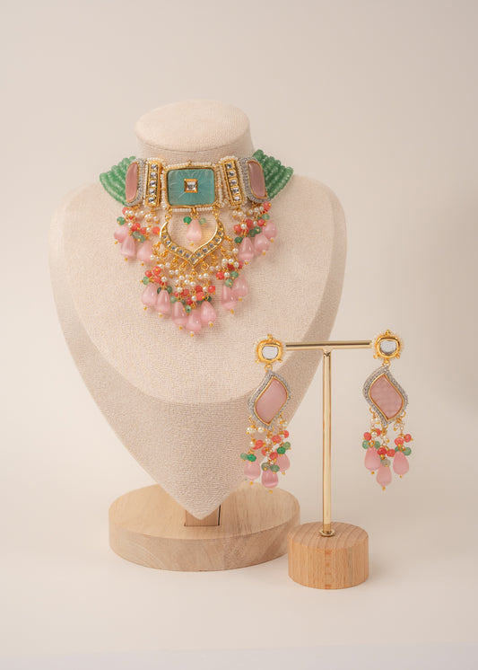 Emerald Blossom Bridal Choker Set