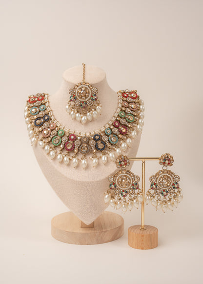 Multicolor Heritage Pearl Necklace Set