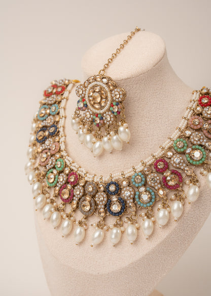 Multicolor Heritage Pearl Necklace Set