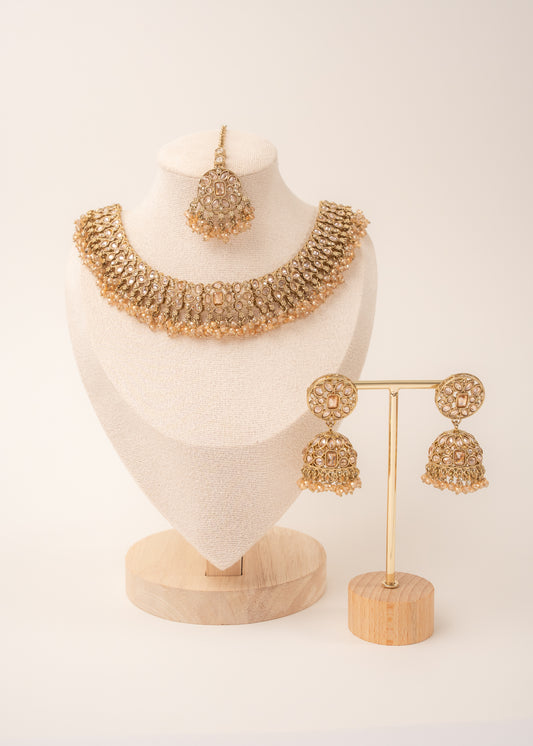 Heritage Gold and Wine Choker Necklace Set