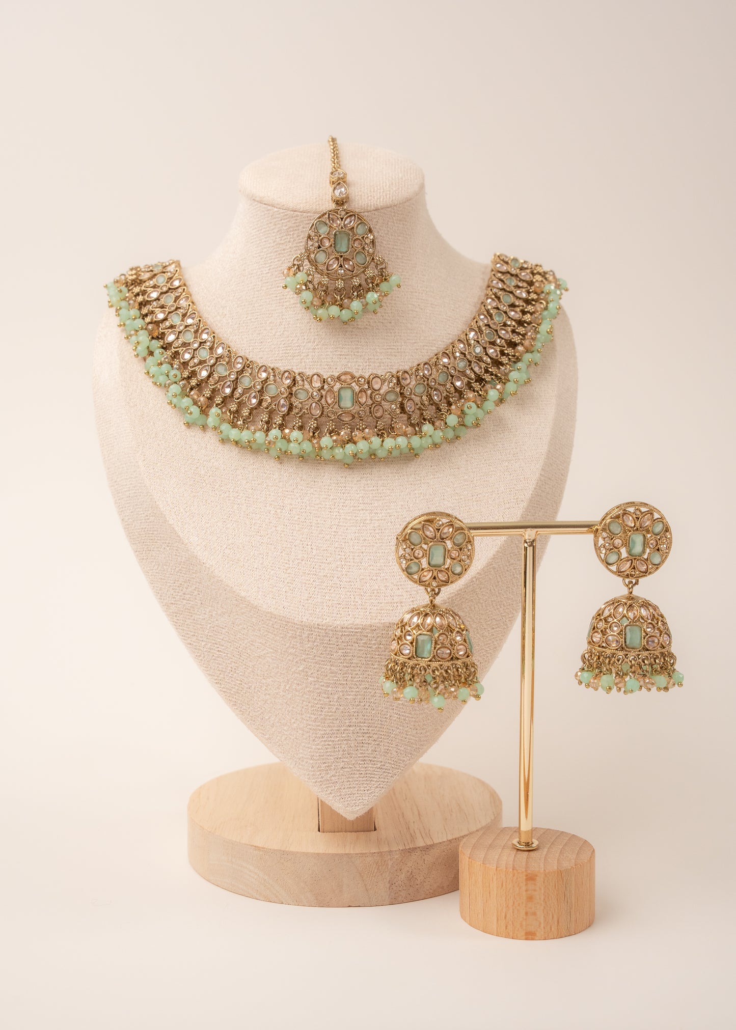 Mint Green Royal Charm Choker Set