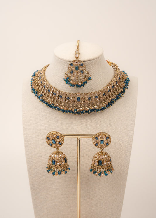 Blue Heritage Choker Necklace Set