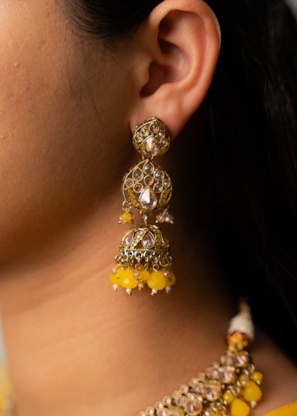 Sunshine Glow Kundan Necklace Set