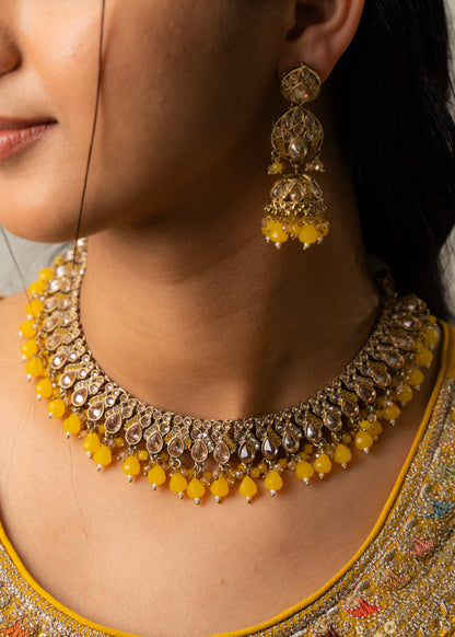 Sunshine Glow Kundan Necklace Set