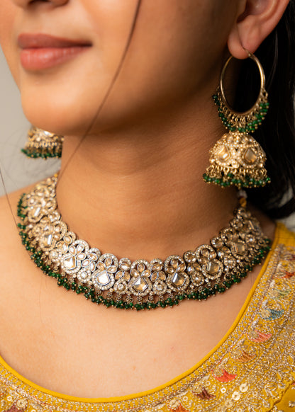 Emerald Royale Kundan Necklace Set
