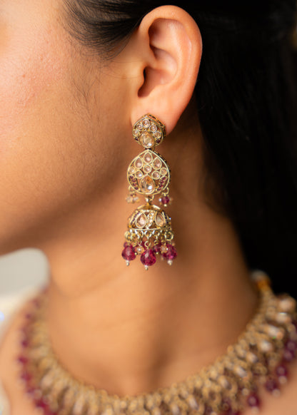 Roseberry Charm Kundan Necklace Set