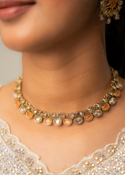 Royal Amber Kundan Necklace Set