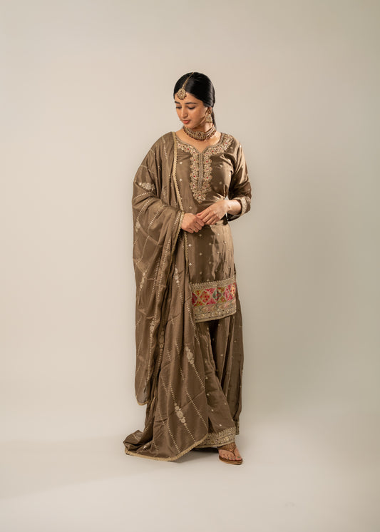 Mocha Gold Elegance Suit