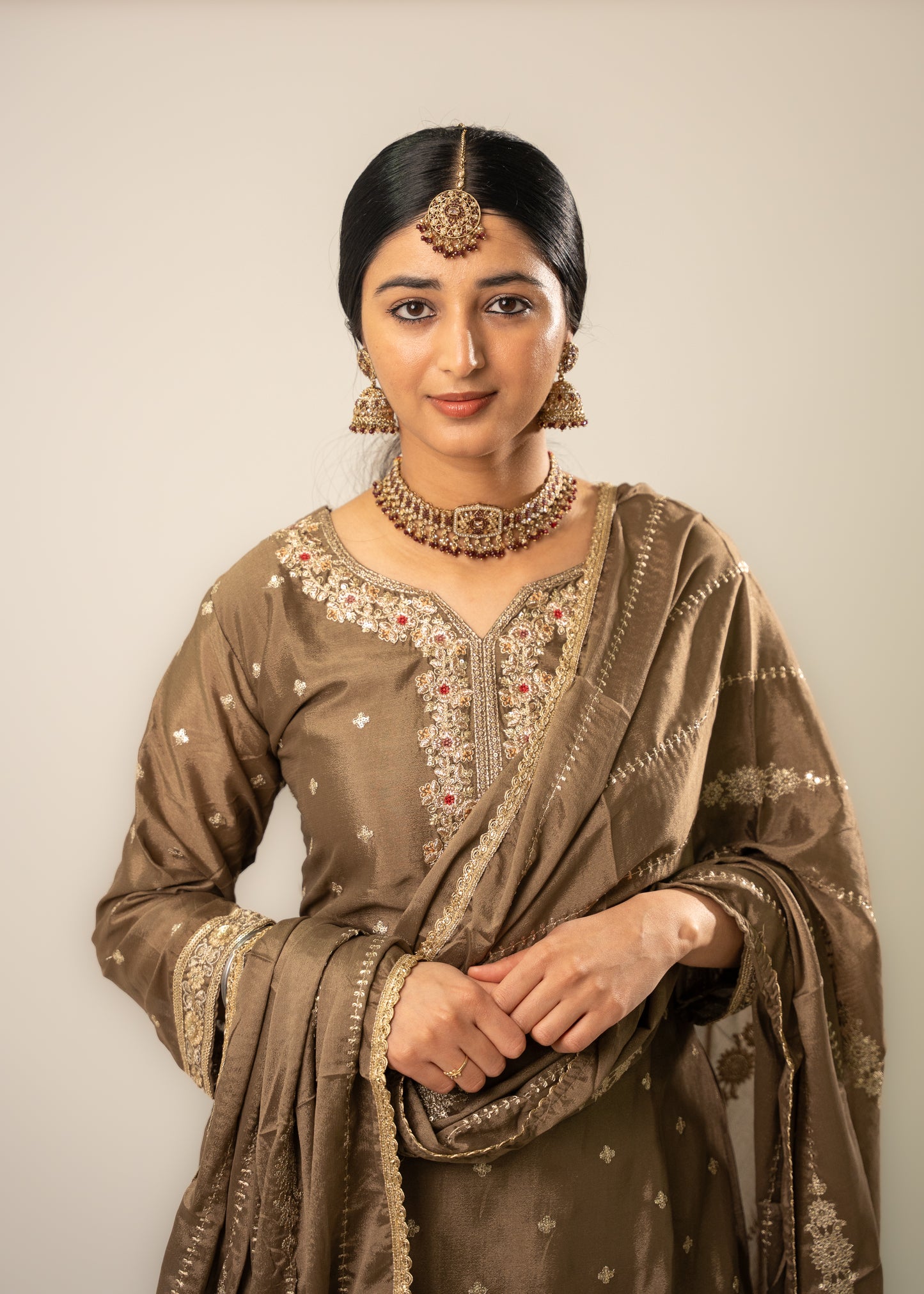 Mocha Gold Elegance Suit
