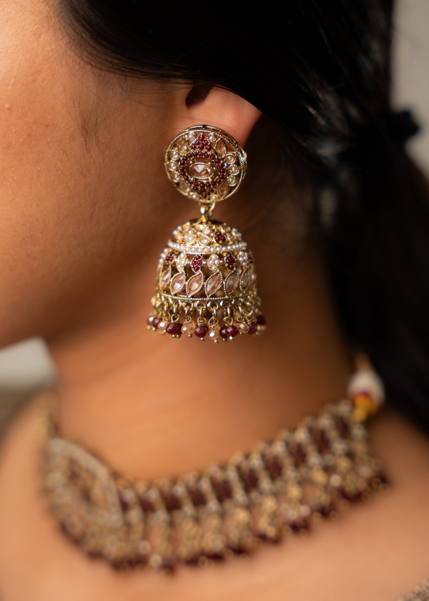Blood Maroon Heritage Choker Set