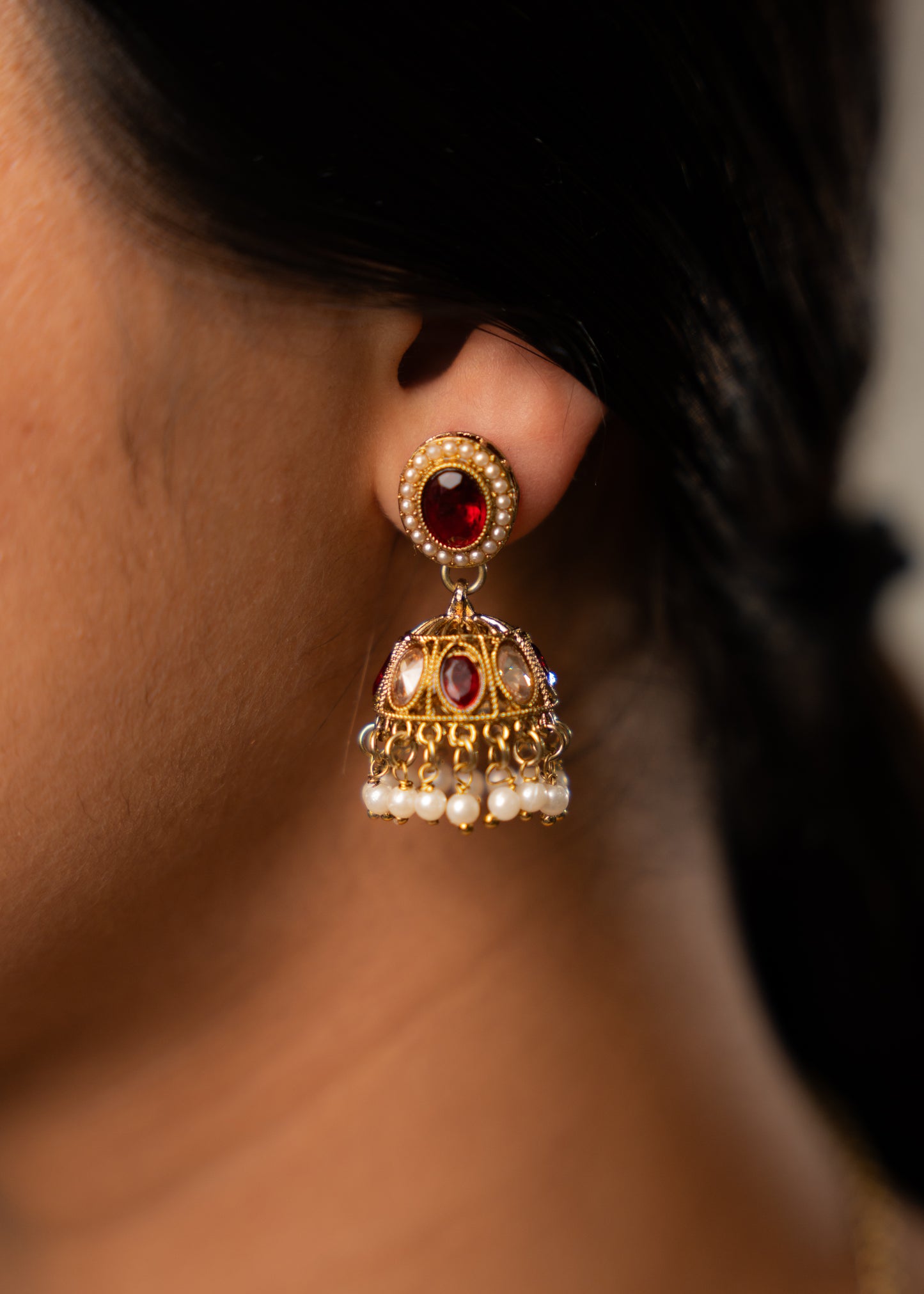 Maroon Glow Necklace Set