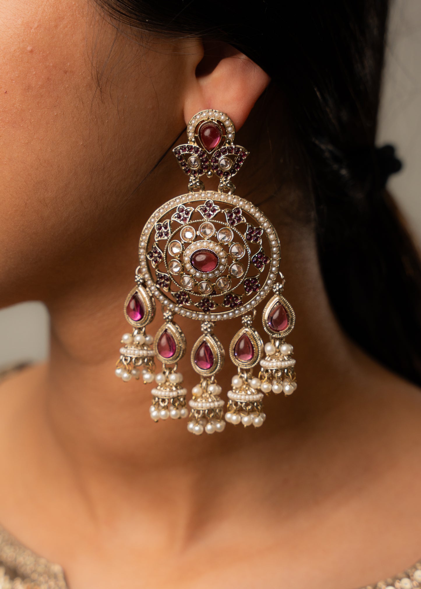 Pink Blossom Stone Earrings
