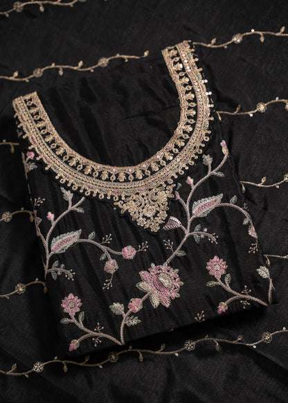 Black Chinon Sharara Suit