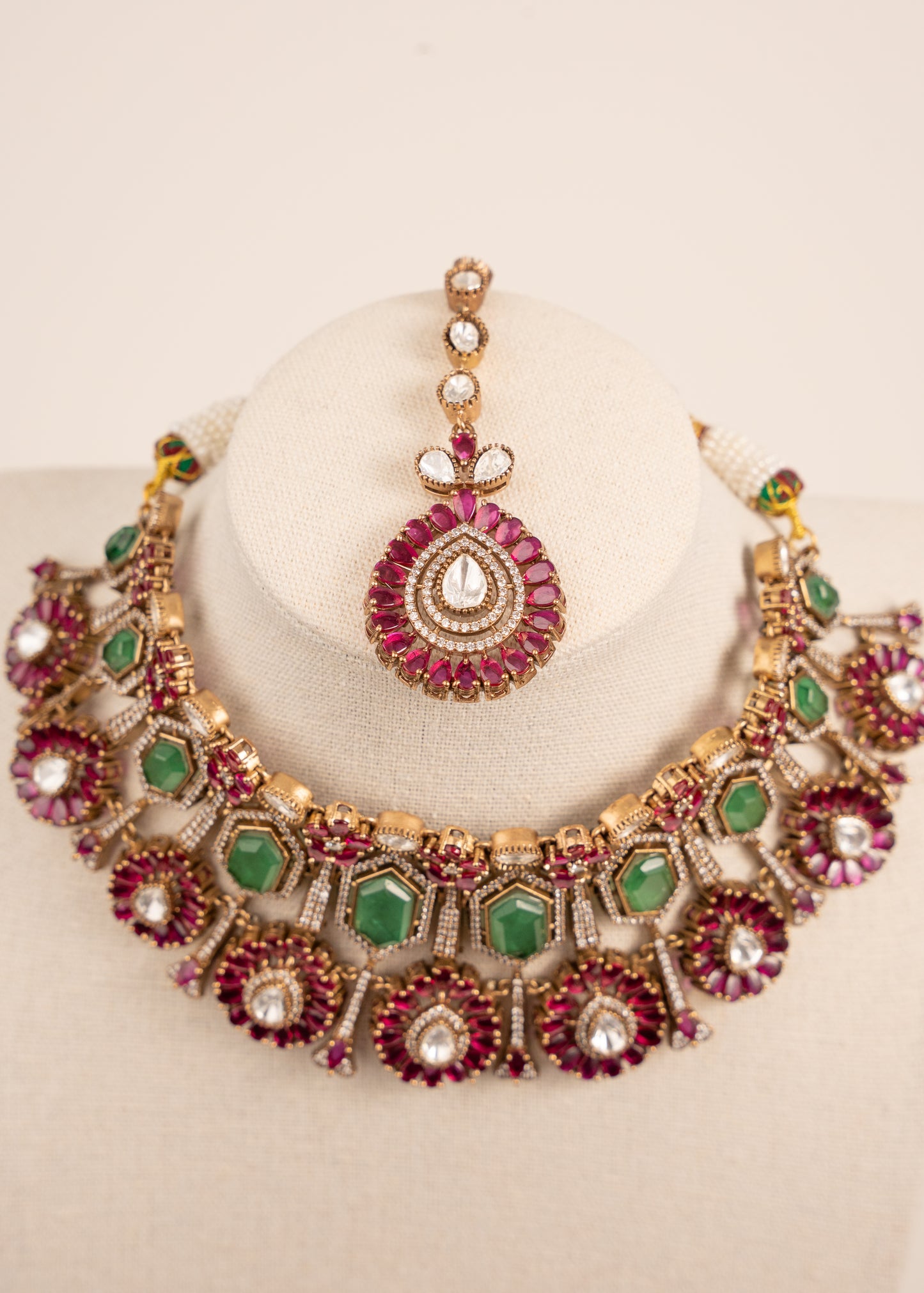 Sabyasachi Inspired Uncut Kundan Choker Set/ Gold plated Kundan Jewelry/ Statement Wedding Set