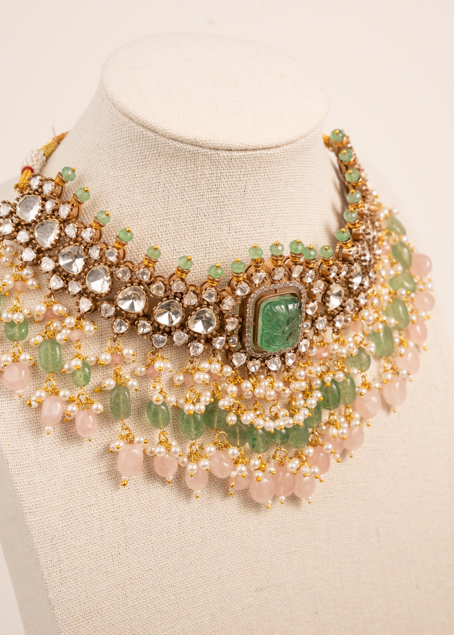 Pastel Kundan Bridal Choker Set/ Uncut Kundan Necklace/ High Quality Jewelry/ Bollywood Style Necklace/ Mint/ Sage/ Green/ Pink/ Pista