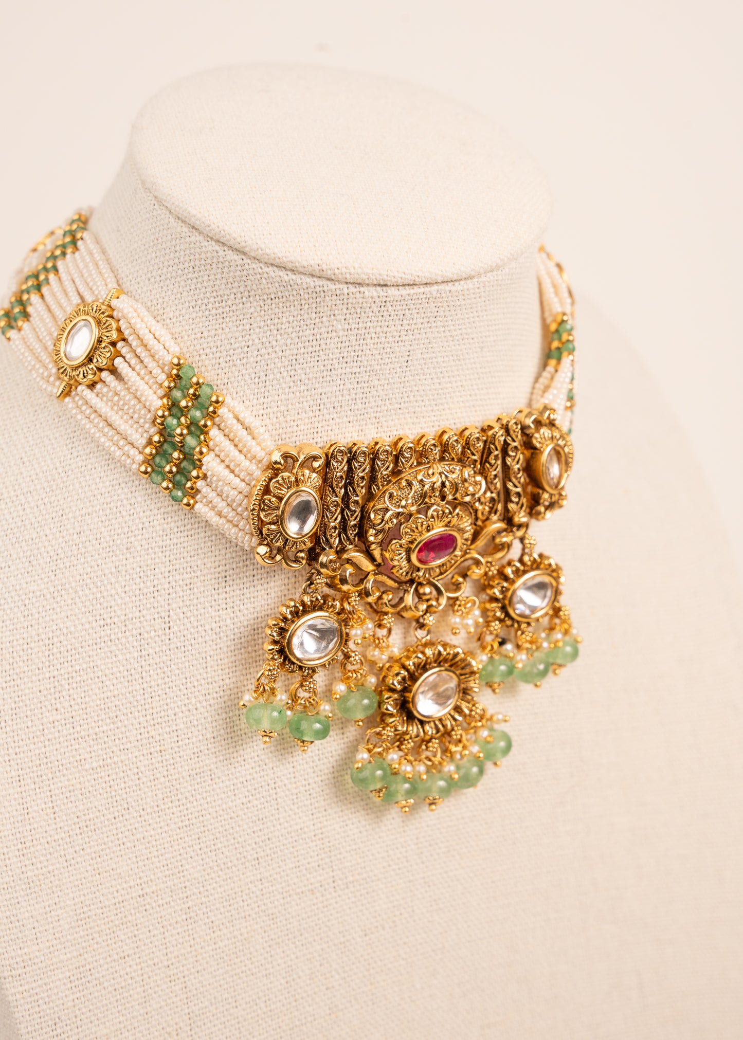 Kundan Heritage Meenakari Necklace Set/ South Indian Necklace Set/ Indian Choker Set/ Indian Gold Plated Jewelry/ Real Gold Look Necklace Set