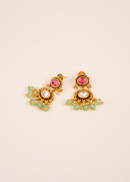 Kundan Heritage Meenakari Necklace Set/ South Indian Necklace Set/ Indian Choker Set/ Indian Gold Plated Jewelry/ Real Gold Look Necklace Set