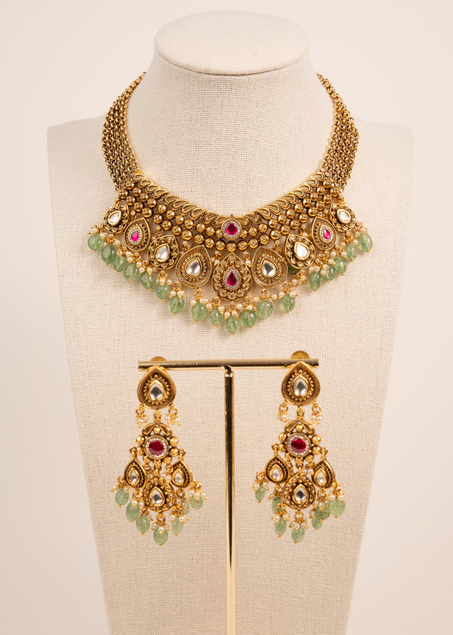 Kundan Heritage Meenakari Necklace Set/ South Indian Necklace Set/ Indian Choker Set/ Indian Gold Plated Jewelry/ Real Gold Look Necklace Set
