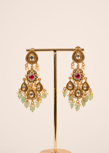 Kundan Heritage Meenakari Necklace Set/ South Indian Necklace Set/ Indian Choker Set/ Indian Gold Plated Jewelry/ Real Gold Look Necklace Set
