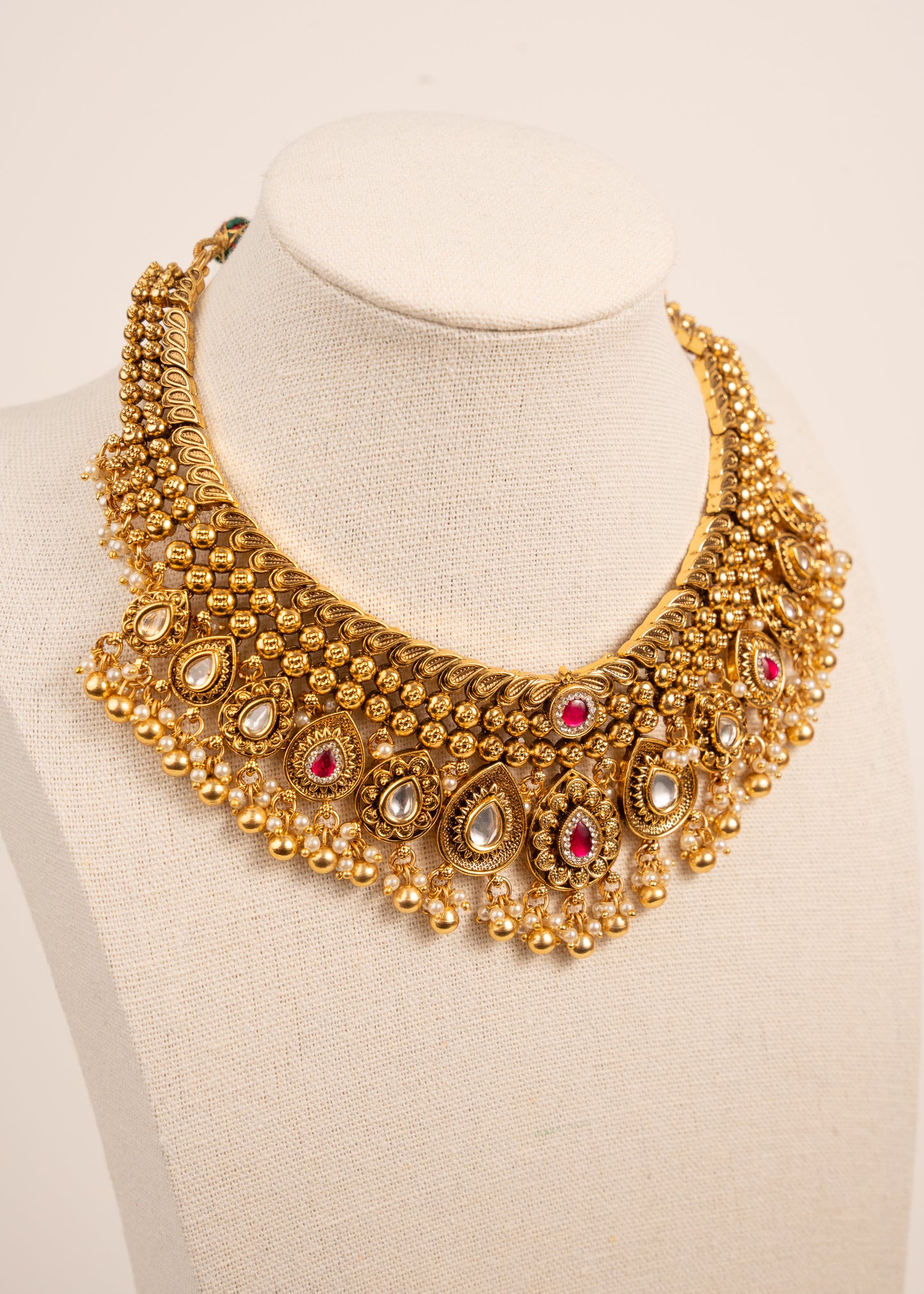 Kundan Heritage Meenakari Necklace Set/ South Indian Necklace Set/ Indian Choker Set/ Indian Gold Plated Jewelry/ Real Gold Look Necklace Set