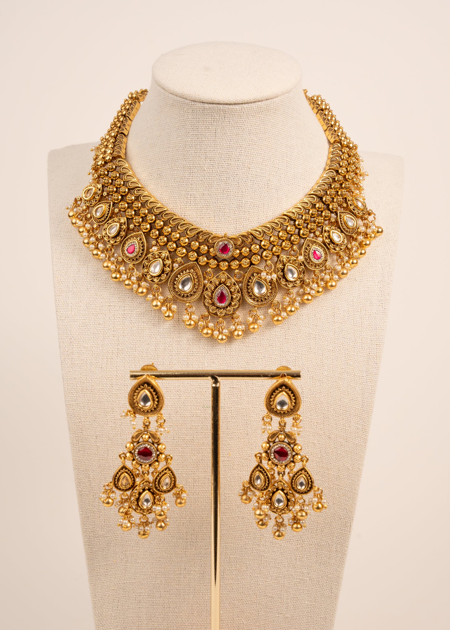 Kundan Heritage Meenakari Necklace Set/ South Indian Necklace Set/ Indian Choker Set/ Indian Gold Plated Jewelry/ Real Gold Look Necklace Set