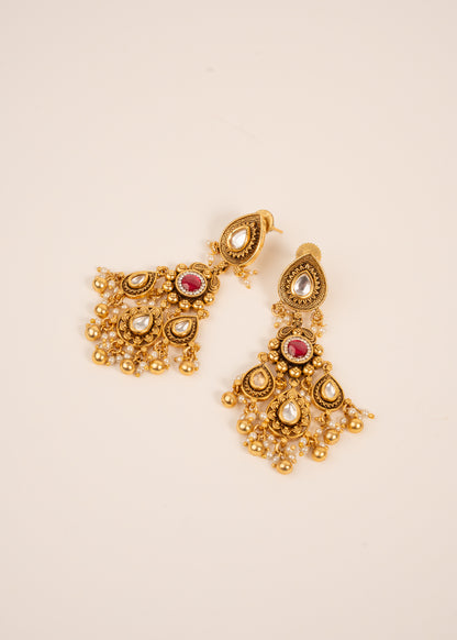 Kundan Heritage Meenakari Necklace Set/ South Indian Necklace Set/ Indian Choker Set/ Indian Gold Plated Jewelry/ Real Gold Look Necklace Set