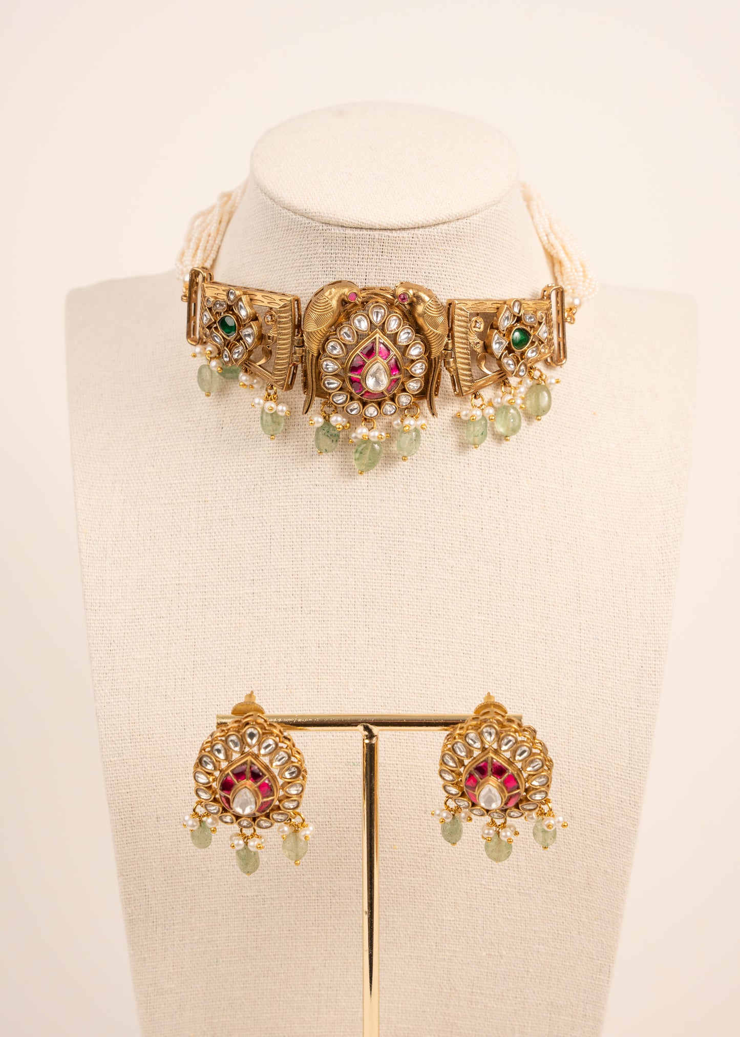 Kundan Heritage Meenakari Necklace set/ South Indian Choker Set/ Indian Choker Set/ Indian Gold Plated Jewelry/ Real Gold Look Necklace Set
