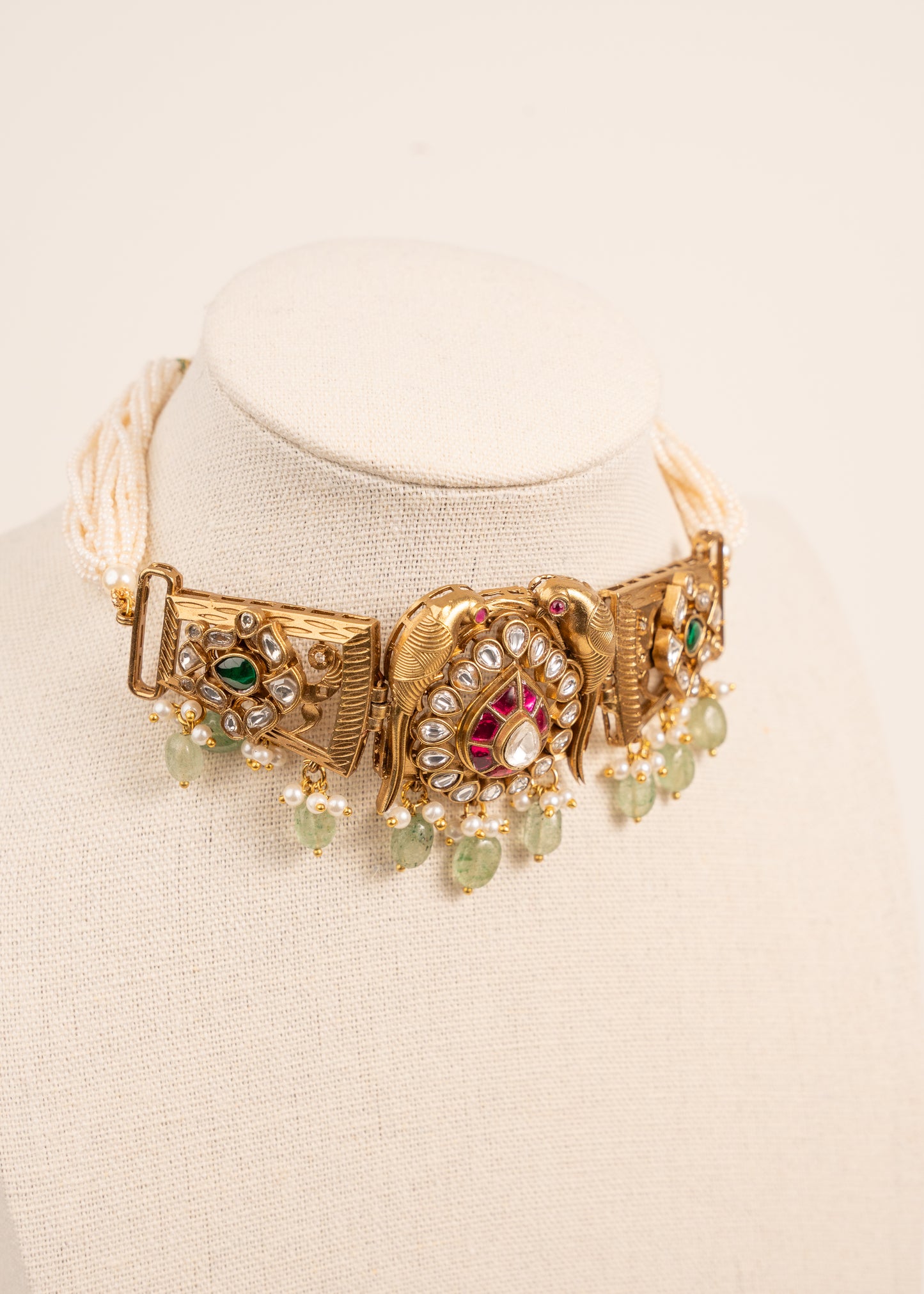Kundan Heritage Meenakari Necklace set/ South Indian Choker Set/ Indian Choker Set/ Indian Gold Plated Jewelry/ Real Gold Look Necklace Set