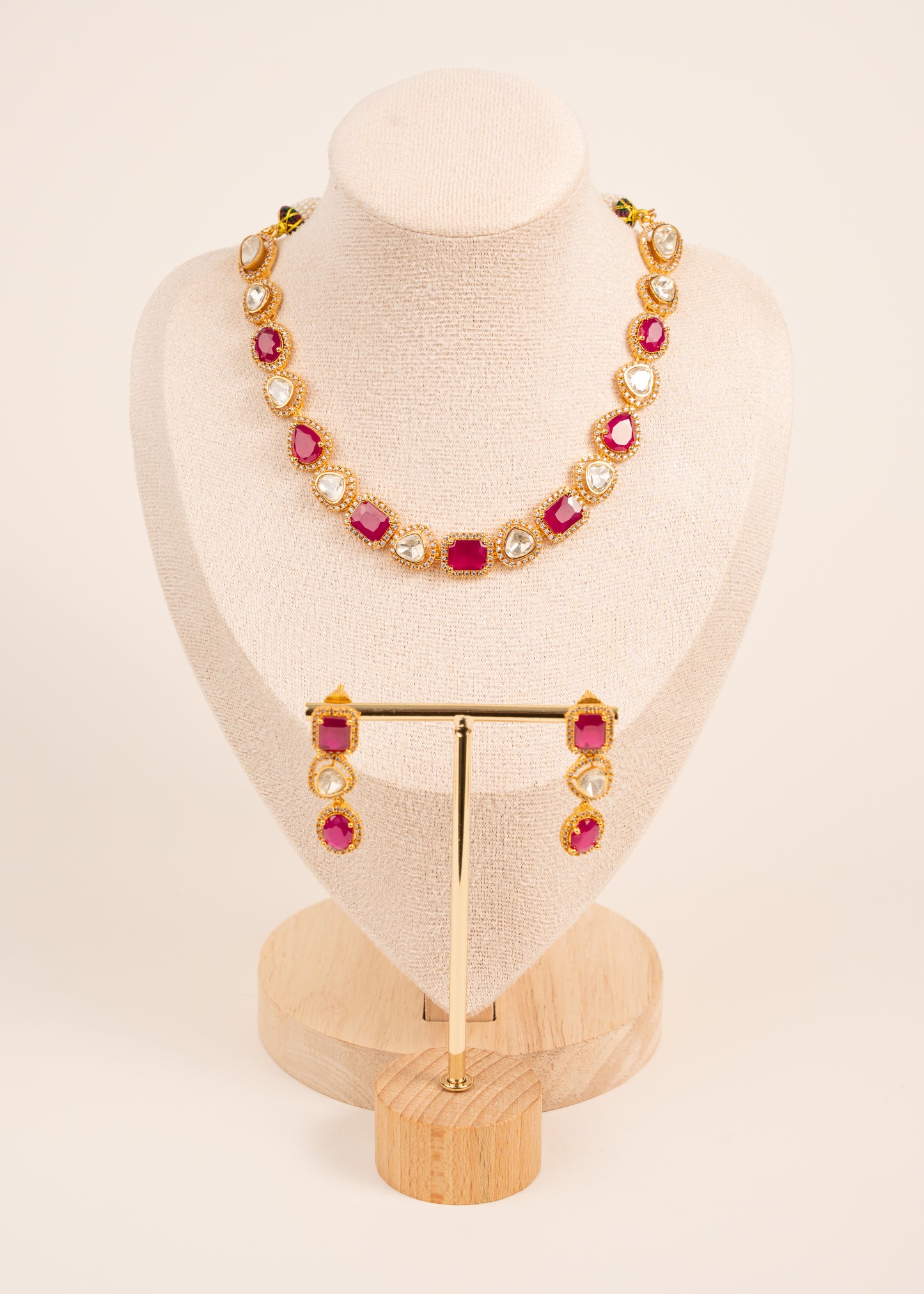 Kundan Necklace Set/ Indian Jewelry Set/ Wedding Necklace Set/ Ruby Stone Indian Wedding Set