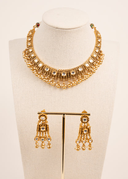 Gold plated necklace set/Indian gold plated jewelry/Traditional Jewelry/Real Gold look Jewelry