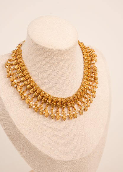 Premium Quality Gold Plated Statement Choker Set/ Indian Gold Plated Jewelry/ Traditional Jewelry/ Real Gold Look Necklace Set