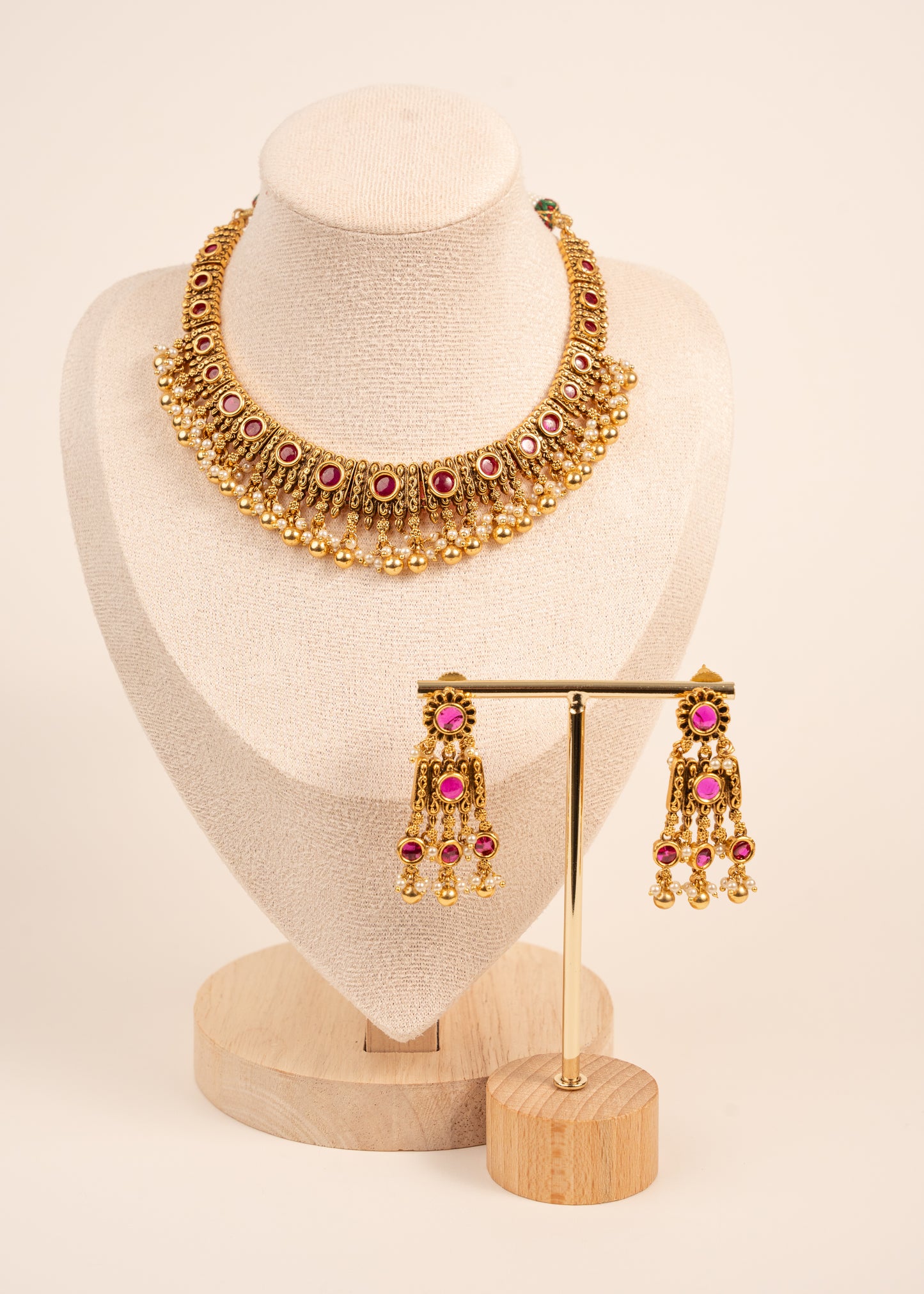 Gold plated necklace set/Indian gold plated jewelry/Traditional Jewelry/Real Gold look Jewelry