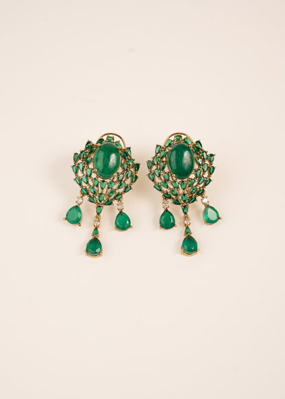 Antique Gold & Black Drop Earrings/ Chandbali Style Earrings/ Festive Jewelry/ Indian Jewelry/ Minimalistic Jewelry/ Studs