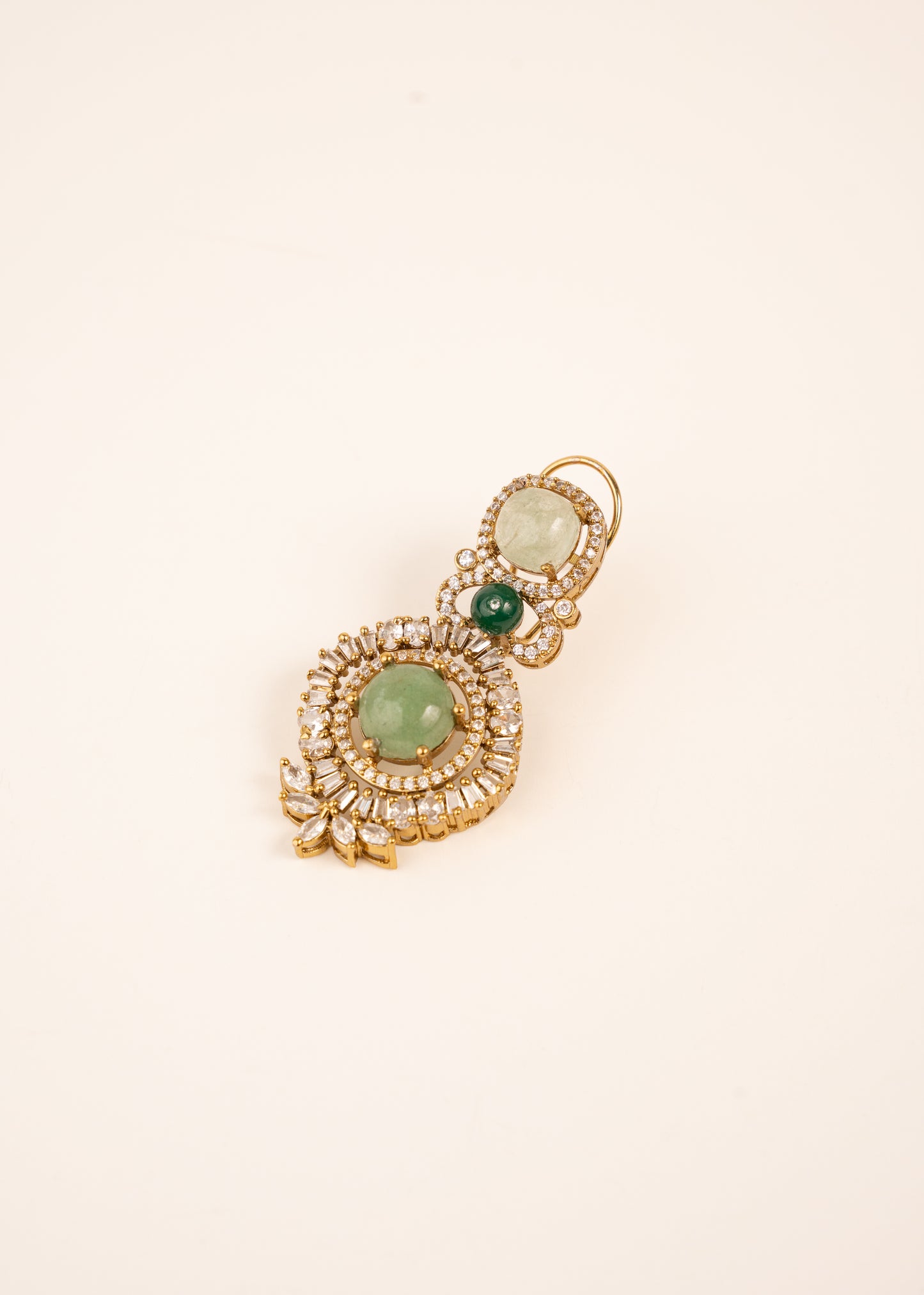 Sabyasachi Inspired Earrings/ Indian jewelry/ Luxury Pastel Green & Gold Earrings
