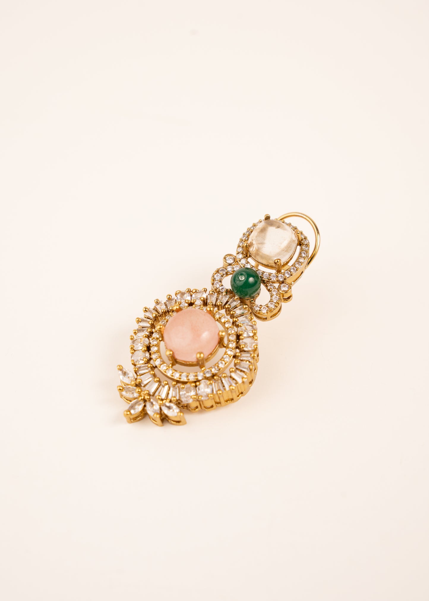 Sabyasachi Inspired Earrings/ Indian jewelry/ Luxury Pastel Green & Gold Earrings