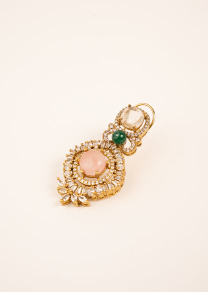 Sabyasachi Inspired Earrings/ Indian jewelry/ Luxury Pastel Green & Gold Earrings